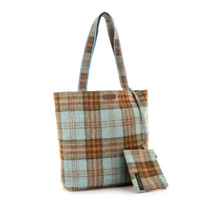 Image 1 of Ferniehirst Tweed Check Fabric Large Ladies Shopper Bag