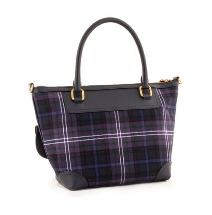 Image 3 of Scotland Forever Modern Tartan Fabric Leather Medium Ladies Handbag