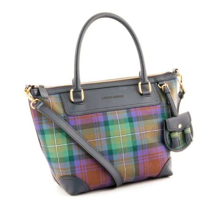 Image 1 of Isle Of Skye Tartan Fabric Leather Medium Ladies Handbag