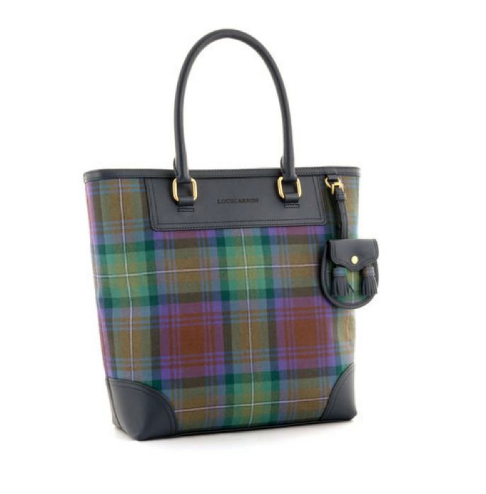 Image 1 of Isle of Skye Tartan Fabric Leather Large Ladies Handbag