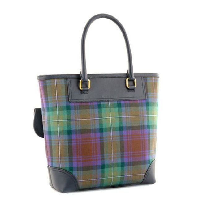 Image 3 of Isle of Skye Tartan Fabric Leather Large Ladies Handbag
