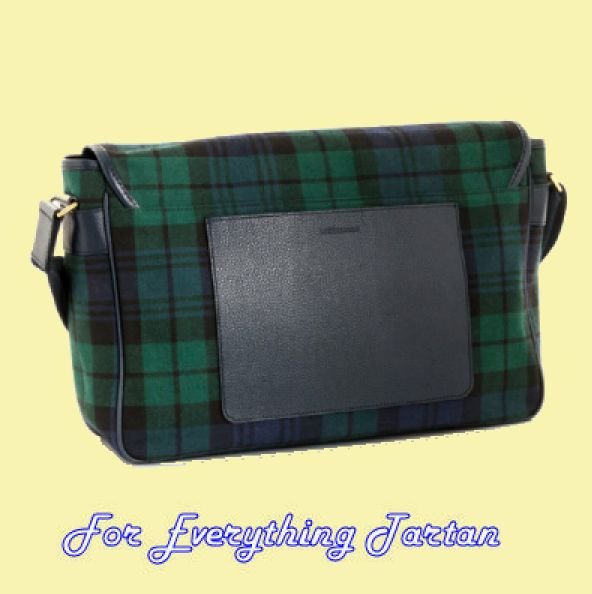 Image 2 of Black Watch Modern Tartan Fabric Leather Large Satchel Shoulder Bag