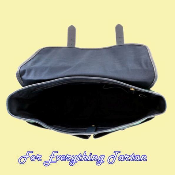 Image 6 of Black Watch Modern Tartan Fabric Leather Large Satchel Shoulder Bag