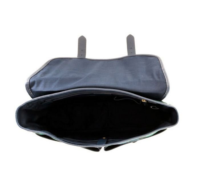 Image 7 of Black Watch Modern Tartan Fabric Leather Large Satchel Shoulder Bag