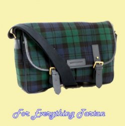 Black Watch Modern Tartan Fabric Leather Large Satchel Shoulder Bag