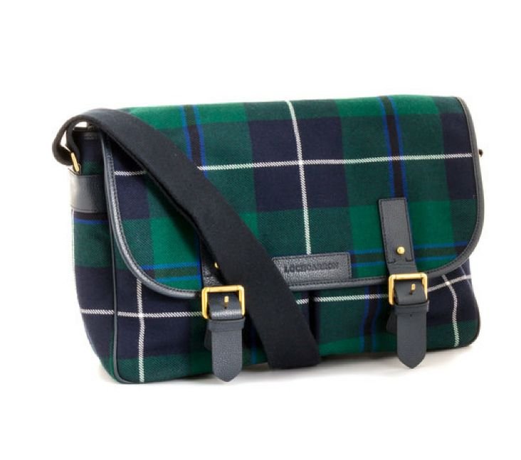 Image 1 of Douglas Modern Tartan Fabric Leather Large Satchel Shoulder Bag