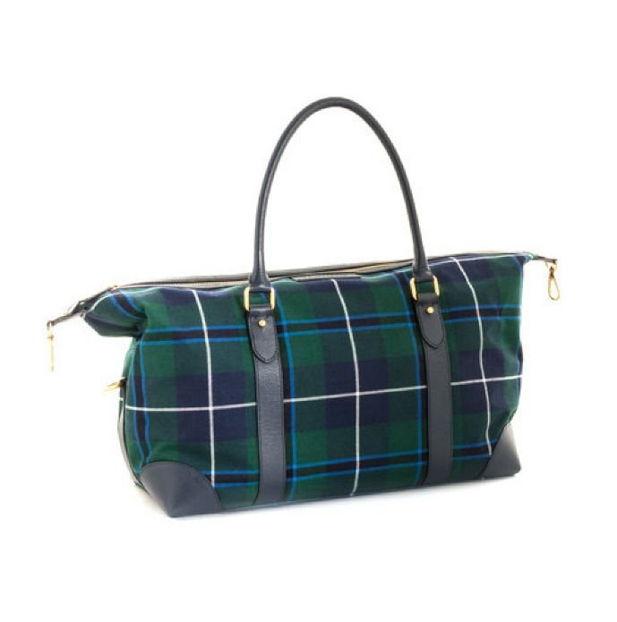 Image 3 of Douglas Modern Tartan Fabric Leather Large Travel Shoulder Bag