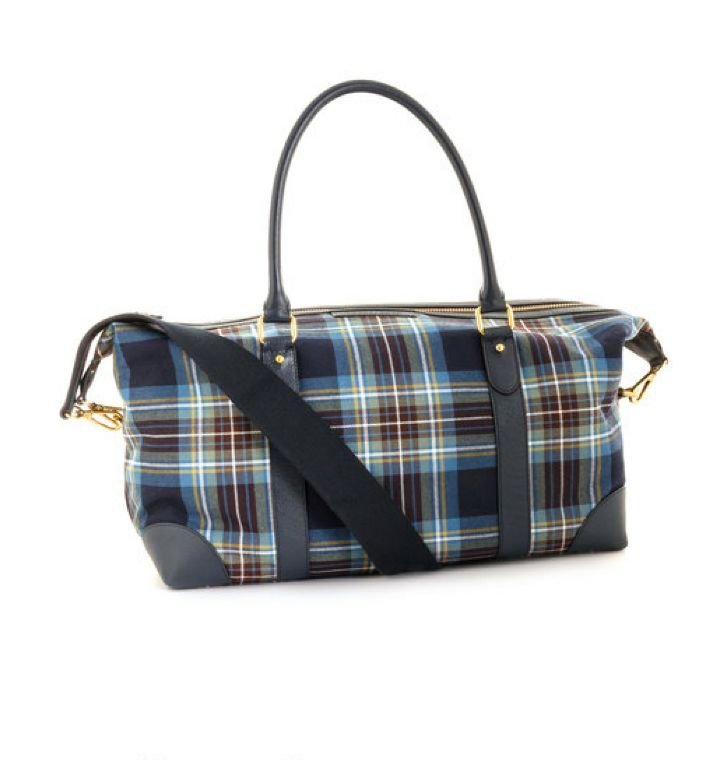 Image 1 of Holyrood Modern Tartan Fabric Leather Large Travel Shoulder Bag