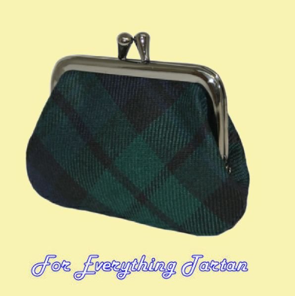 Image 0 of Black Watch Modern Tartan Fabric Framed Small Ladies Coin Purse 