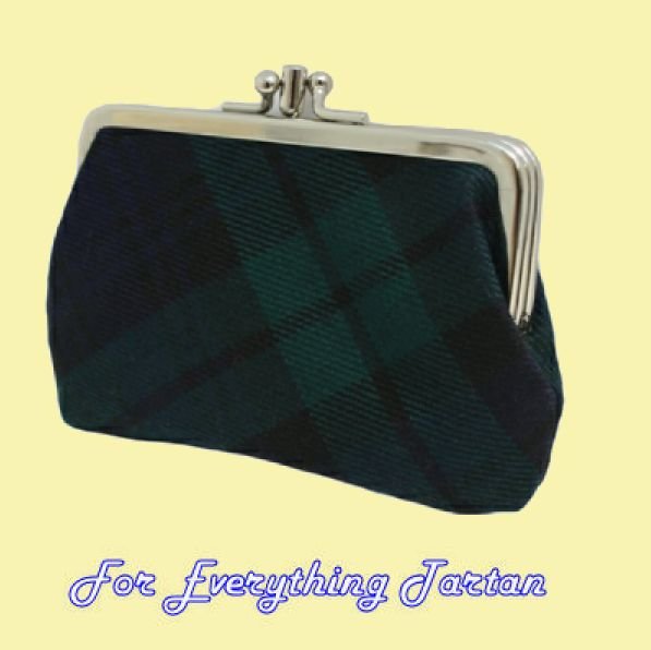 Image 0 of Black Watch Modern Tartan Fabric Framed Medium Ladies Double Purse 