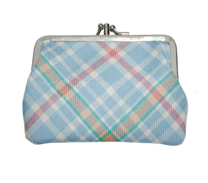 Image 1 of Peter Rabbit Tartan Fabric Framed Medium Ladies Double Purse 