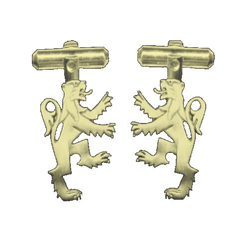Image 1 of Rampant Lion Design Antiqued Mens 10K Yellow Gold Cufflinks
