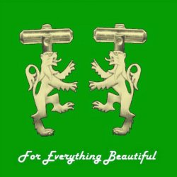 Rampant Lion Design Antiqued Mens 10K Yellow Gold Cufflinks