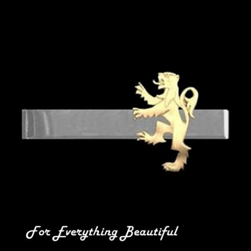 Image 0 of Rampant Lion Design Antiqued Mens Two Tone Tie Bar