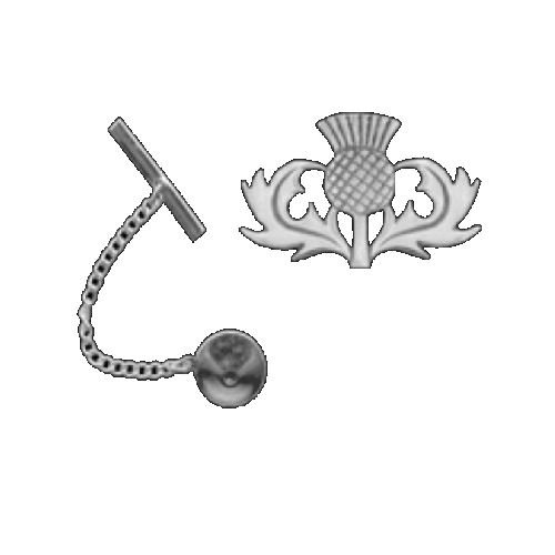 Image 1 of Oban Thistle Scotland Design Antiqued Mens Sterling Silver Tie Tack
