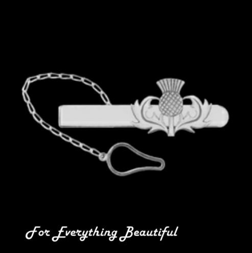 Image 0 of Oban Thistle Scotland Design Antiqued Mens Sterling Silver Tie Bar