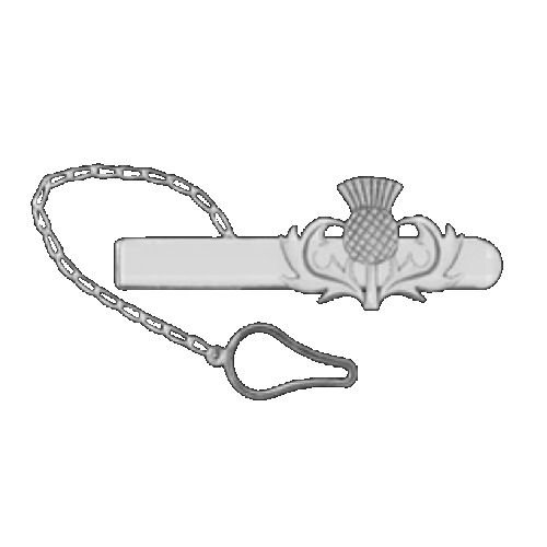 Image 1 of Oban Thistle Scotland Design Antiqued Mens Sterling Silver Tie Bar