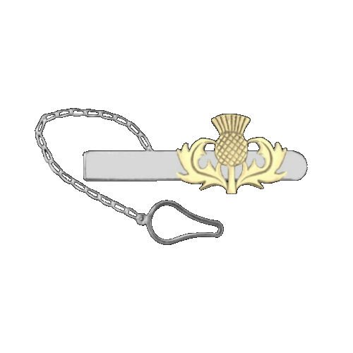 Image 1 of Oban Thistle Scotland Design Antiqued Mens Two Tone Tie Bar