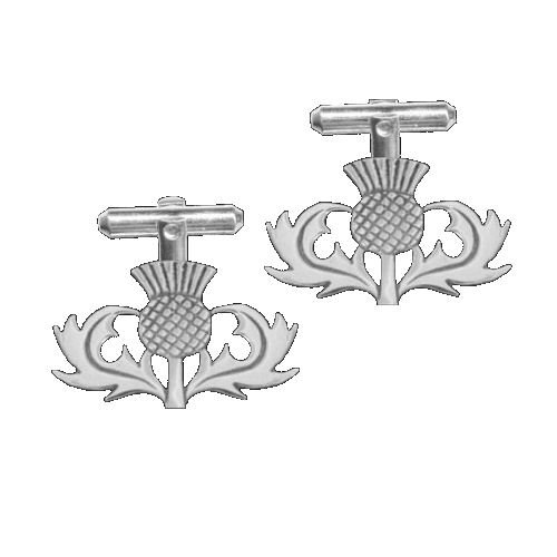 Image 1 of Oban Thistle Scotland Design Antiqued Mens Sterling Silver Cufflinks