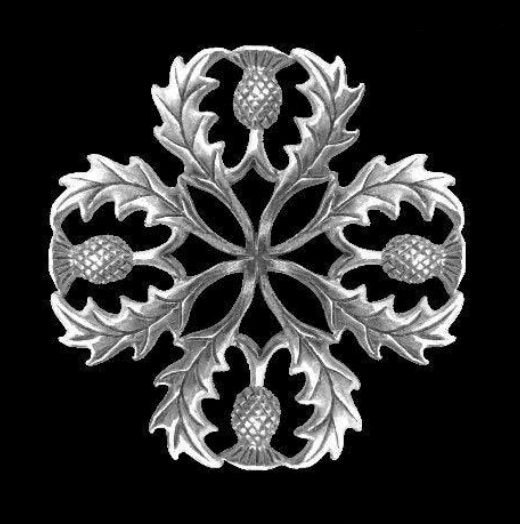 Image 0 of Thistle Snowflake Antiqued Medium Sterling Silver Brooch