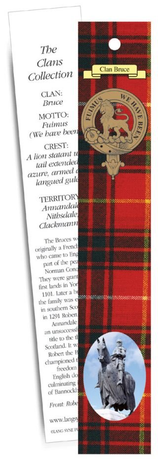 Image 1 of Bruce Clan Tartan Bruce History Bookmarks Pack of 10