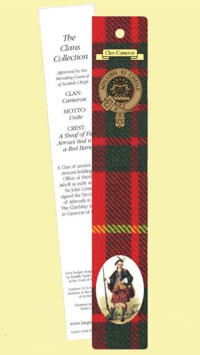 Image 0 of Cameron Clan Tartan Cameron History Bookmarks Pack of 10