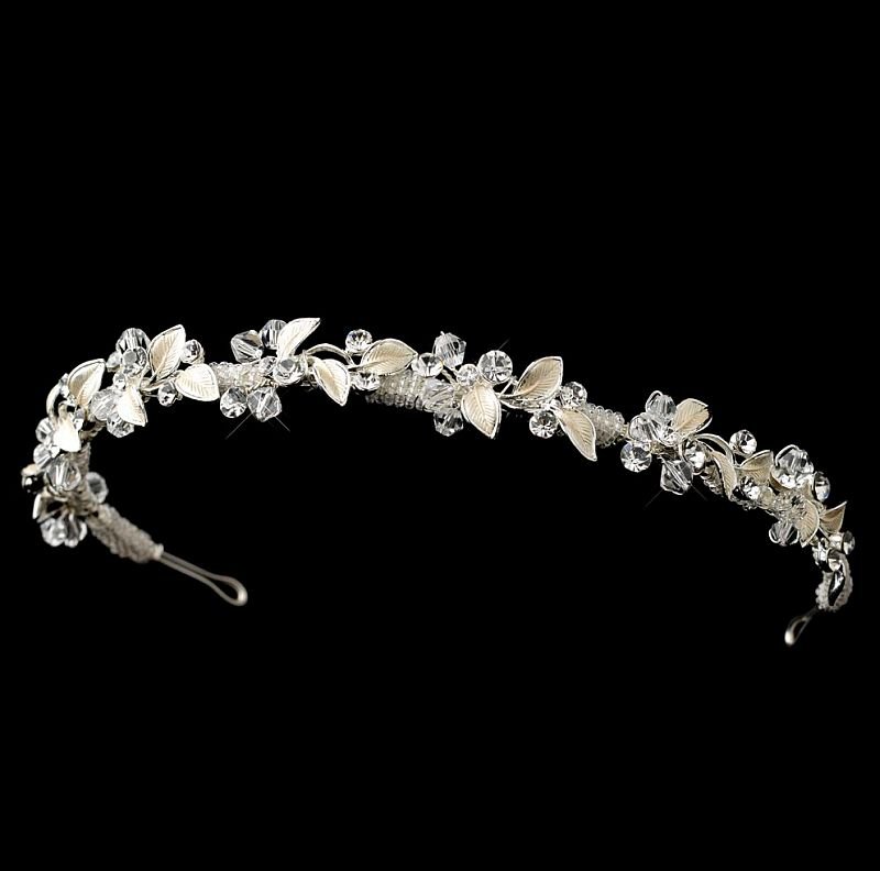 Image 1 of Wonderland Silver Rhinestone Crystal Floral Wedding Bridal Headband