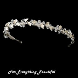 Wonderland Silver Rhinestone Crystal Floral Wedding Bridal Headband