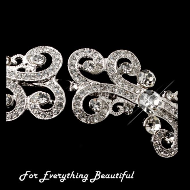 Image 2 of Filigree Crystal Encrusted Rhinestone Wedding Bridal Headband