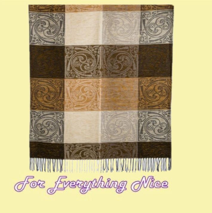 Image 2 of Celtic Spiral Matrona Chenille Wool Jacquard Blanket Throw