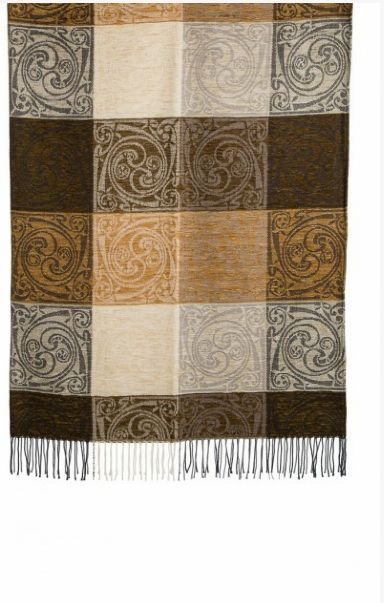 Image 3 of Celtic Spiral Matrona Chenille Wool Jacquard Blanket Throw