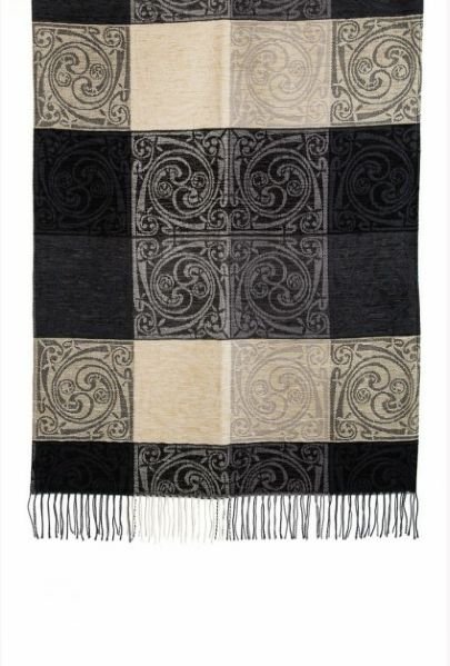 Image 3 of Celtic Spiral Carman Chenille Wool Jacquard Blanket Throw