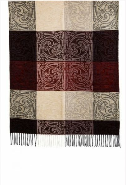Image 3 of Celtic Spiral Tobar Chenille Wool Jacquard Blanket Throw