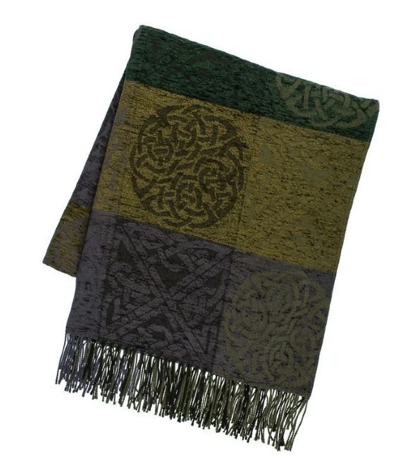 Image 1 of Celtic Knot Loudon Chenille Wool Jacquard Blanket Throw