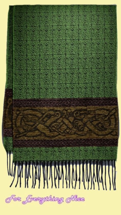 Image 0 of Celtic Dogs Eire Chenille Wool Fringed Jacquard Scarf