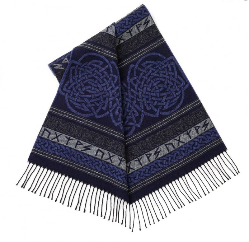 Image 1 of Runic Borthwick Wool Fringed Jacquard Scarf