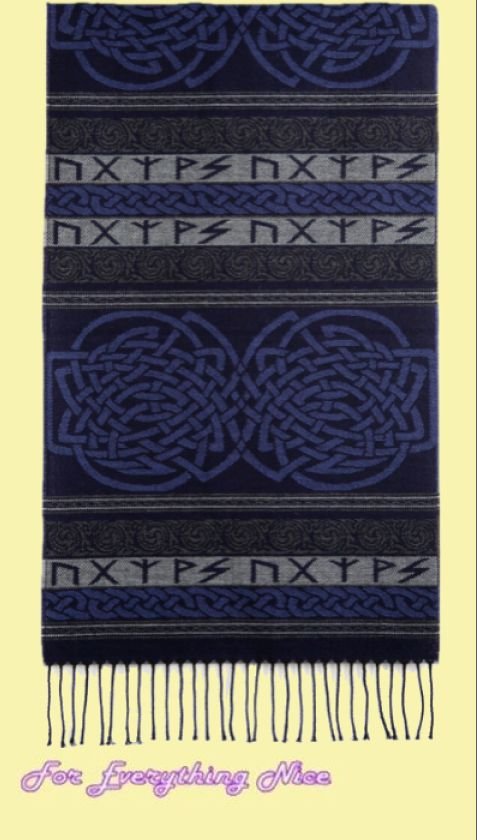 Image 2 of Runic Borthwick Wool Fringed Jacquard Scarf