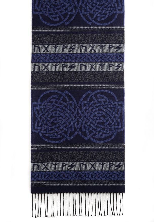 Image 3 of Runic Borthwick Wool Fringed Jacquard Scarf