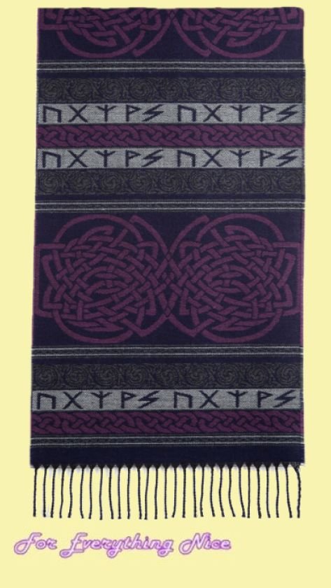 Image 2 of Runic Heriot Wool Fringed Jacquard Scarf