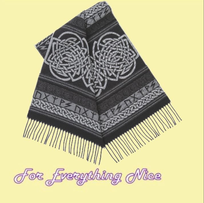 Image 0 of Runic Carcant Wool Fringed Jacquard Scarf