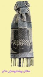 Viking Geilo Wool Fringed Jacquard Scarf