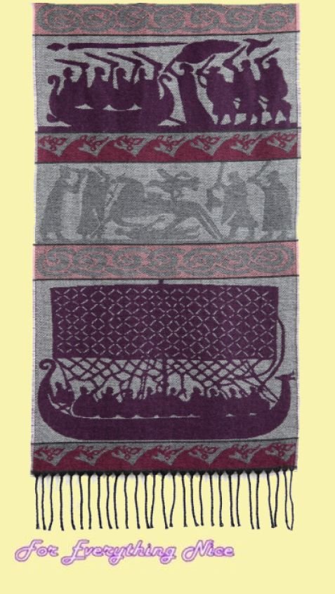Image 2 of Viking Alta Wool Fringed Jacquard Scarf