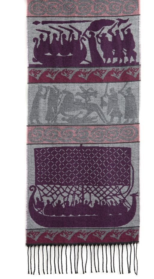 Image 3 of Viking Alta Wool Fringed Jacquard Scarf