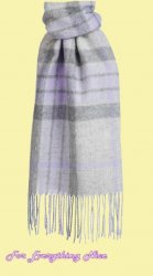 Arctic Viola Premier Luxury Fringed Wool Blend Scarf
