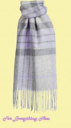 Arctic Viola Premier Luxury Fringed Wool Blend Scarf