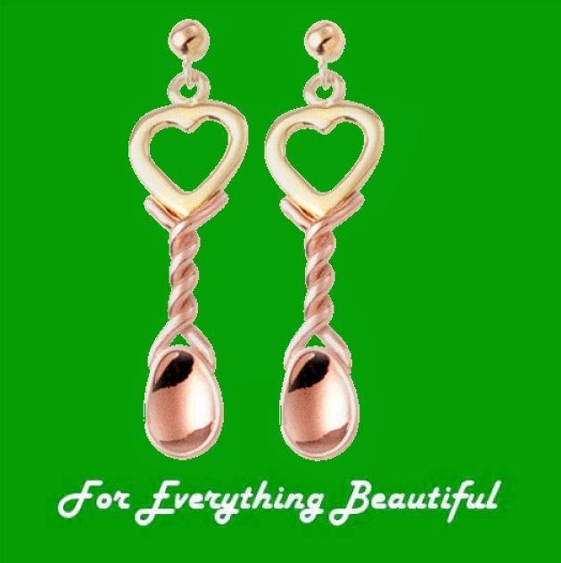 Image 0 of Lovespoons Welsh Rose Gold Detail 9K Yellow Gold Earrings