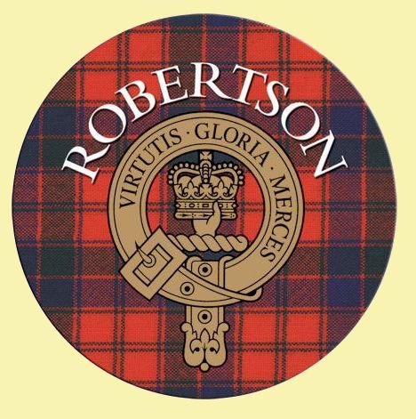 Image 0 of Robertson Clan Crest Tartan Cork Round Clan Badge Coasters Set of 10  