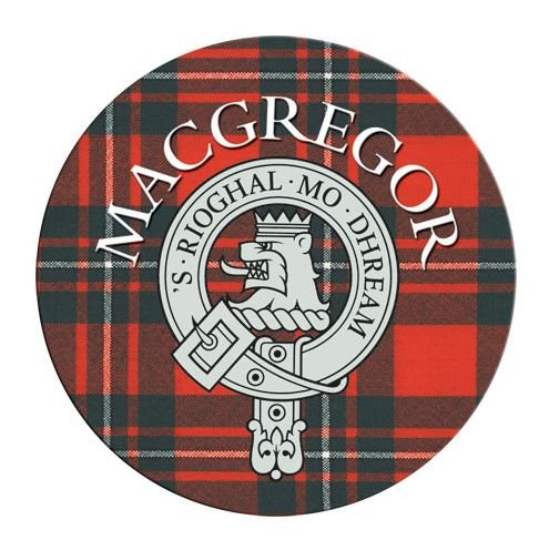 Image 1 of MacGregor Clan Crest Tartan Cork Round Clan Badge Coasters Set of 4  