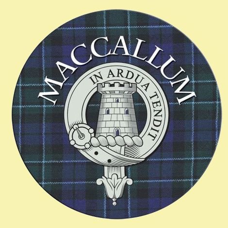 Image 0 of MacCallum Clan Crest Tartan Cork Round Clan Badge Coasters Set of 4  