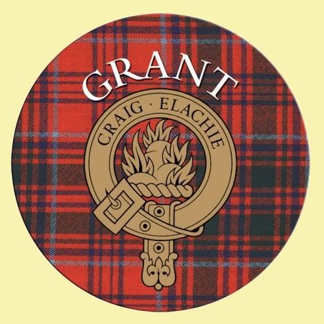 Image 0 of Grant Clan Crest Tartan Cork Round Clan Badge Coasters Set of 10  